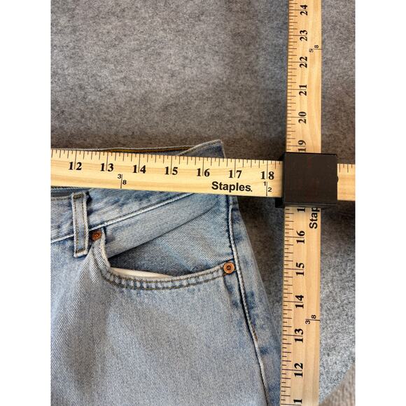 Levis Jeans Mens Size 34 Blue Denim Button Fly Straight Leg Grunge Streetwear - Picture 2 of 10